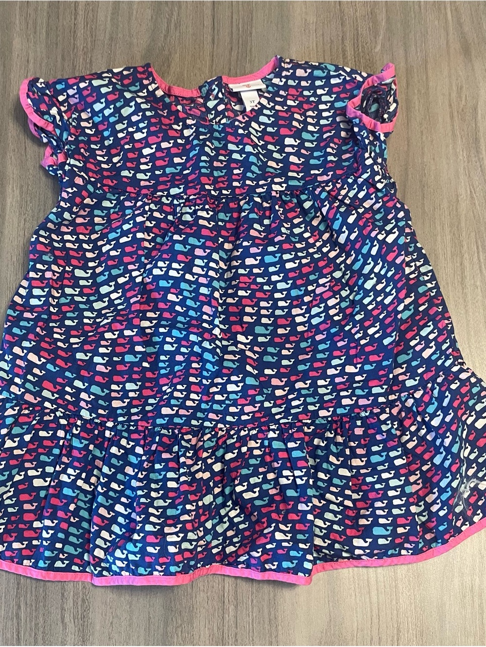 Vineyard Vines for Target Toddler Girls Whale Print Tiered Ruffle Dress Size 3T